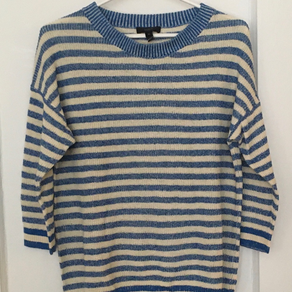 JCrew-Linen Cotton Stripe Sweater-Size M